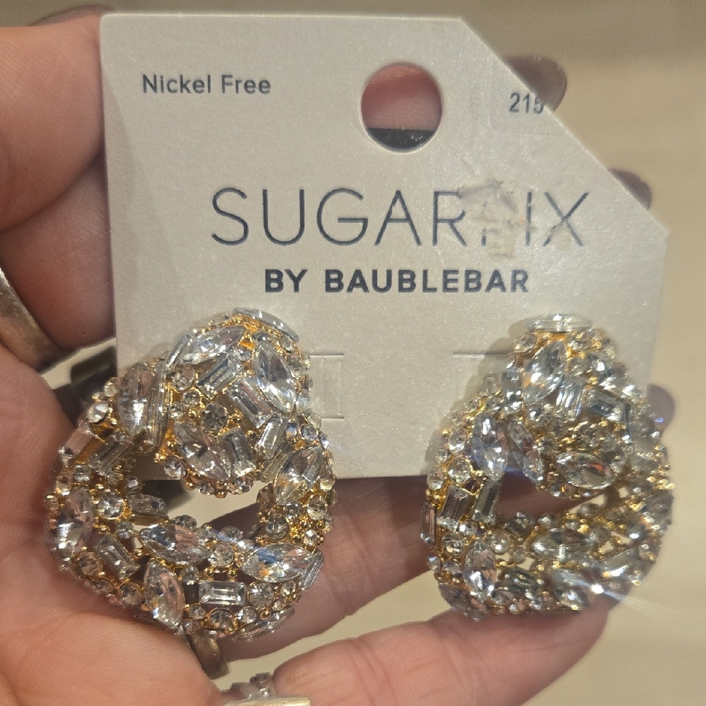 New Sugarfix by BaubleBar Gold Statement Earrings - Picture 1 of 8